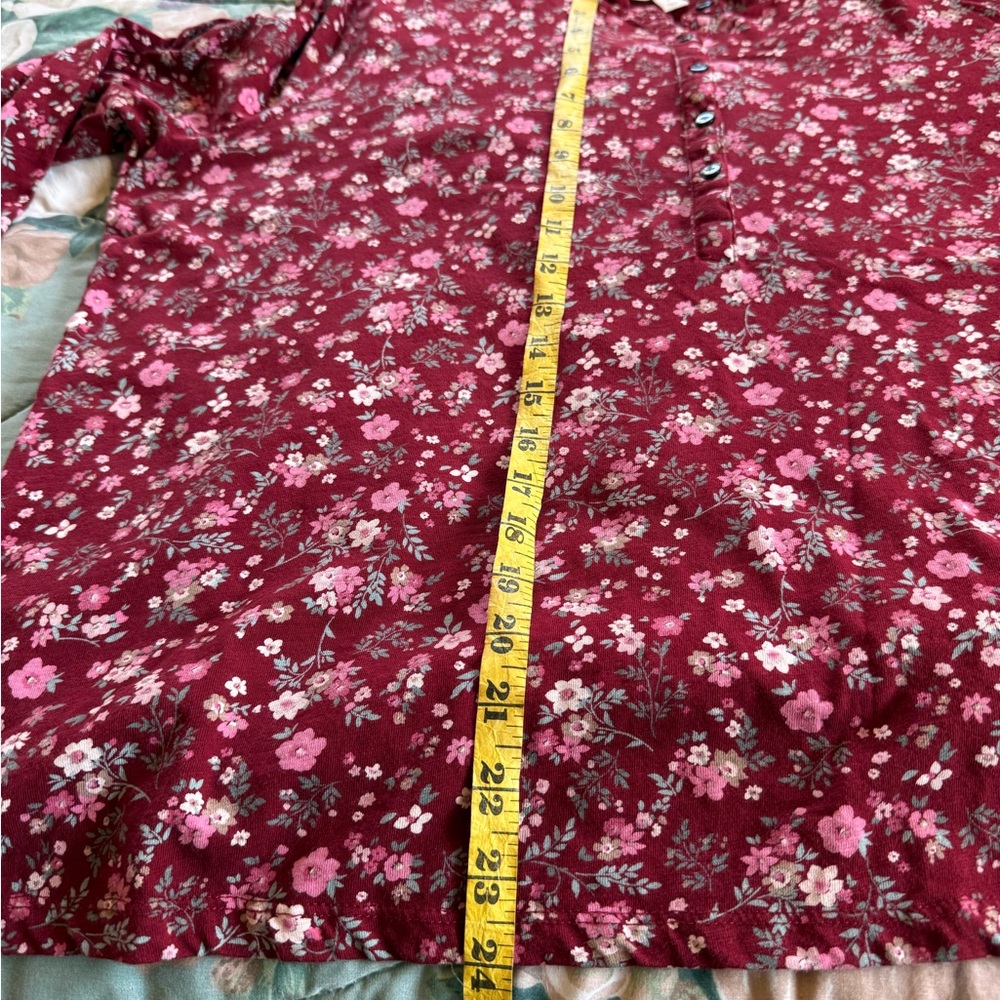 Style & Co. Burgundy Floral Top - Picture 5 of 9
